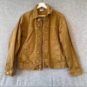 UO BDG Oversized jean denim jacket light brown s small (B284)